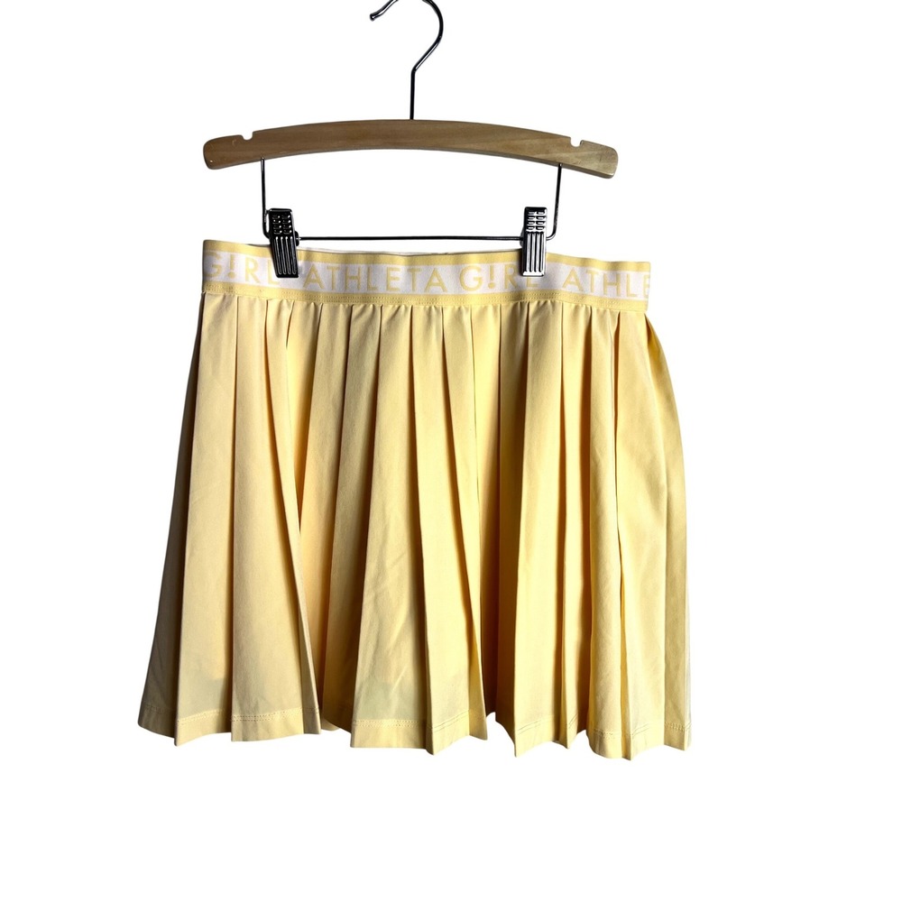 Athleta Girl Yellow Pleated Skort Skirt Size 16/XXL Athleticwear Sporty Golf